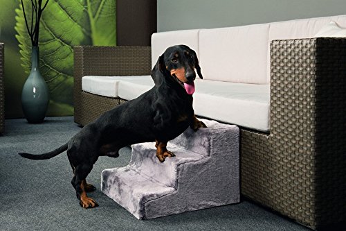 Hundetreppe Easy Step grau Hunderampe Einstieghilfe Rampe Treppe Stufen Hilfe für Hunde 41 x 29,5 x 43 cm (BxHxT) Bis 60 KG von Karlie