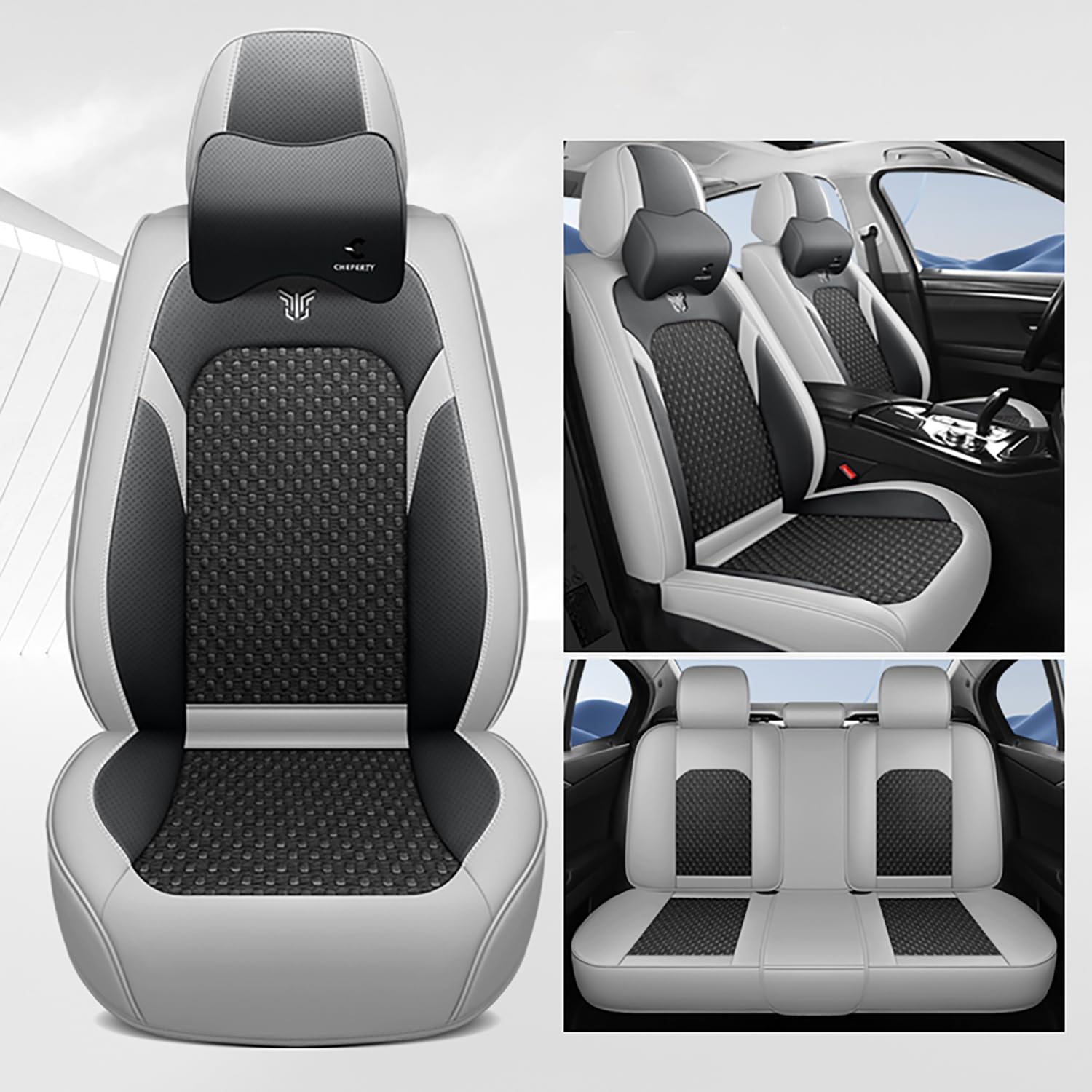 Karstry Autositzbezüge komplettes Set Universal in Stylish Design, Schonbezüge für Vordersitze und Rückbank, Auto Sitzbezüge Airbag Kompatibel, Premium Wasserdicht Sitzbezug, Schwarz Grau Karstry Autositzbezüge komplettes Set Universal in Stylish Design, Schonbezüge für Vordersitze und Rückbank, Auto Sitzbezüge Airbag Kompatibel, Premium Wasserdicht Sitzbezug, Schwarz Grau von Karstry