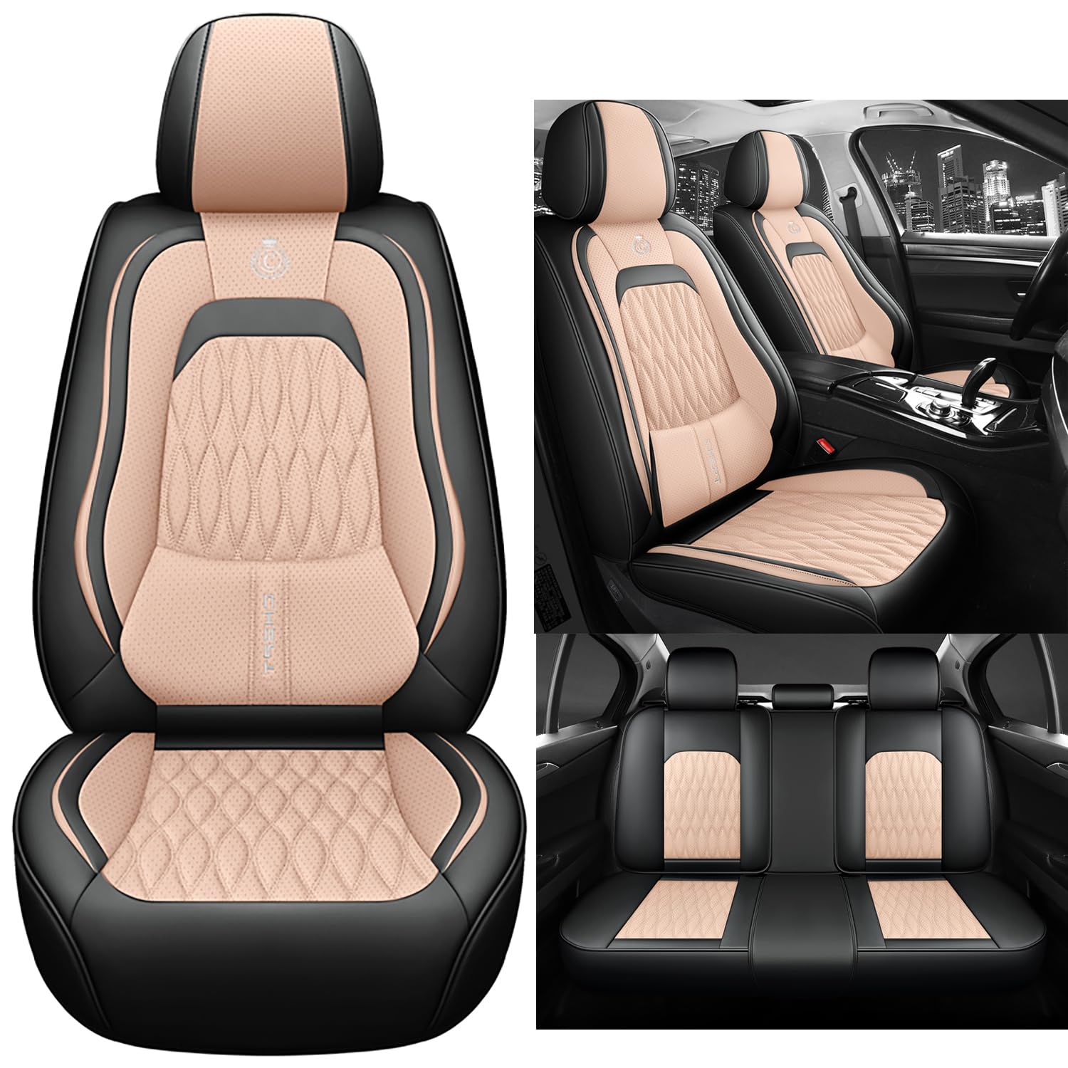 Karstry Autositzbezüge komplettes Set Universal in Stylish Design, Schonbezüge für Vordersitze und Rückbank, Auto Sitzbezüge Airbag Kompatibel, Premium Wasserdicht Sitzbezug, Schwarz Rosa Karstry Autositzbezüge komplettes Set Universal in Stylish Design, Schonbezüge für Vordersitze und Rückbank, Auto Sitzbezüge Airbag Kompatibel, Premium Wasserdicht Sitzbezug, Schwarz Rosa von Karstry