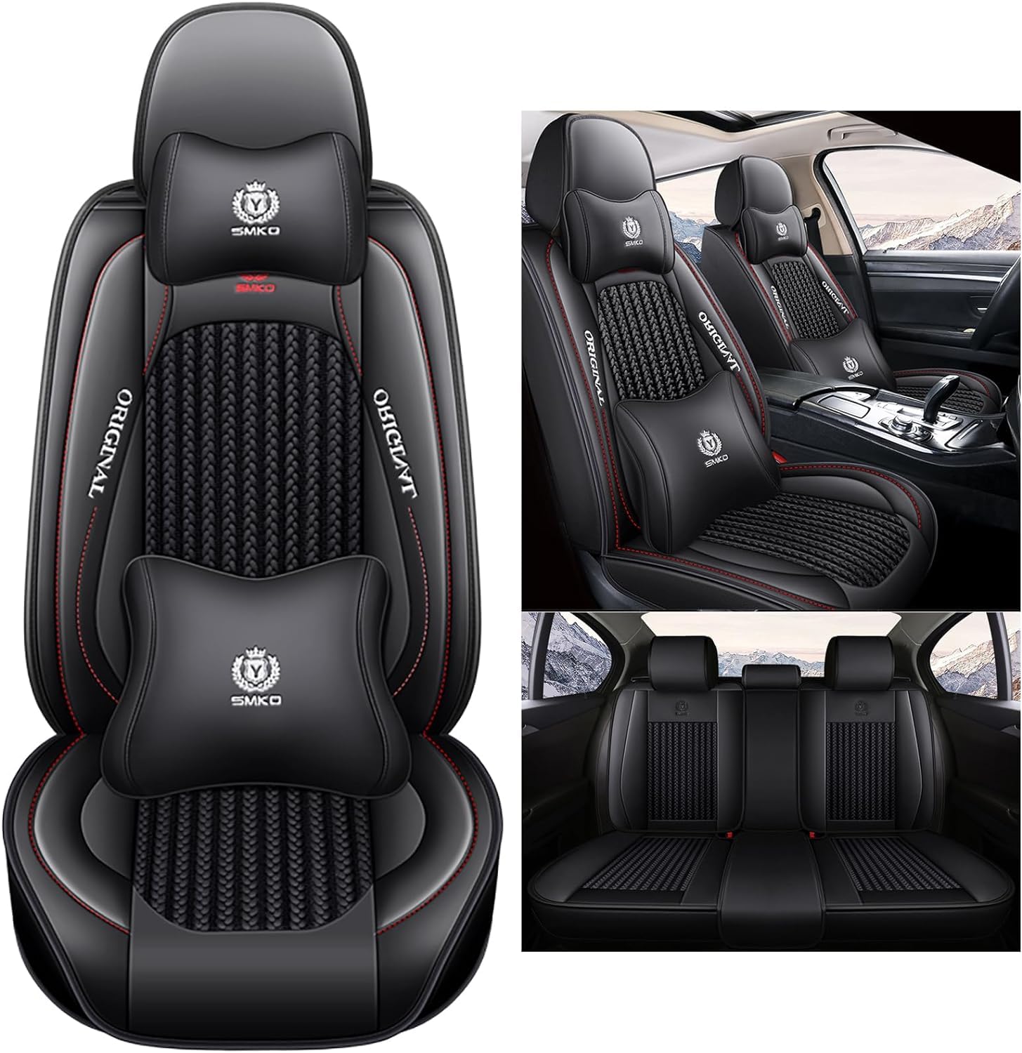 Karstry Autositzbezüge komplettes Set Universal in Stylish Design, Schonbezüge für Vordersitze und Rückbank, Auto Sitzbezüge Airbag Kompatibel, Premium Wasserdicht Sitzbezug, Schwarz Karstry Autositzbezüge komplettes Set Universal in Stylish Design, Schonbezüge für Vordersitze und Rückbank, Auto Sitzbezüge Airbag Kompatibel, Premium Wasserdicht Sitzbezug, Schwarz von Karstry