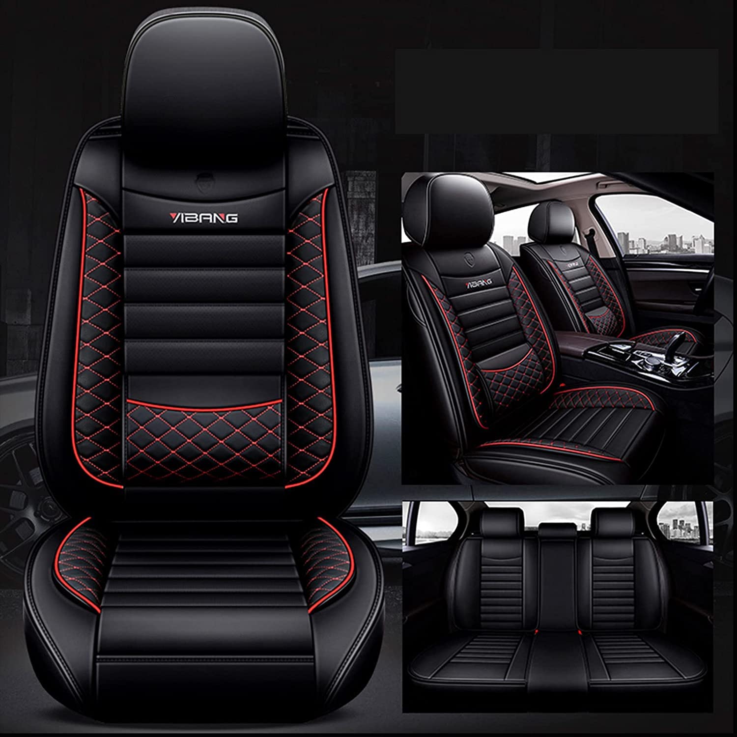 Karstry Autositzbezüge Universal Set Zubehör für VW Volkswagen Passat B6 B7 B8 Cc B5.5 B5 Wasserdichtes Leder Schwarz Rot Karstry Autositzbezüge Universal Set Zubehör für VW Volkswagen Passat B6 B7 B8 Cc B5.5 B5 Wasserdichtes Leder Schwarz Rot von Karstry