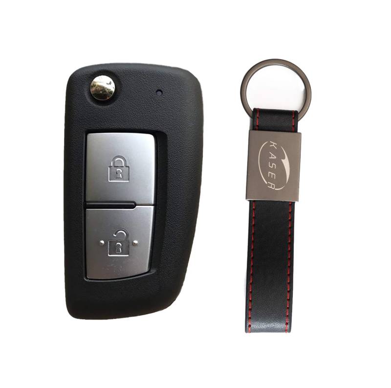 KASER Schlüsselgehäuse für Nissan Qashqai X-Trail Juke Micra Murano Fernbedienung 2 Tasten komplett mit Schlüsselanhänger von Kaser