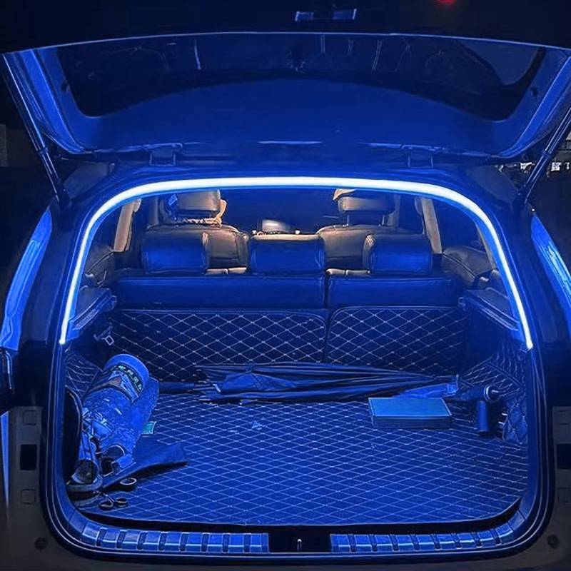 Dynamic Flowing Car Trunk Light Strip, Auto-Kofferraum Lichtstreifen, Automatischer Sensor Tail Box Light Strip, Streifen Licht für Auto Kofferraum Innenbeleuchtung Dekoration (Marineblau) von Kashyke