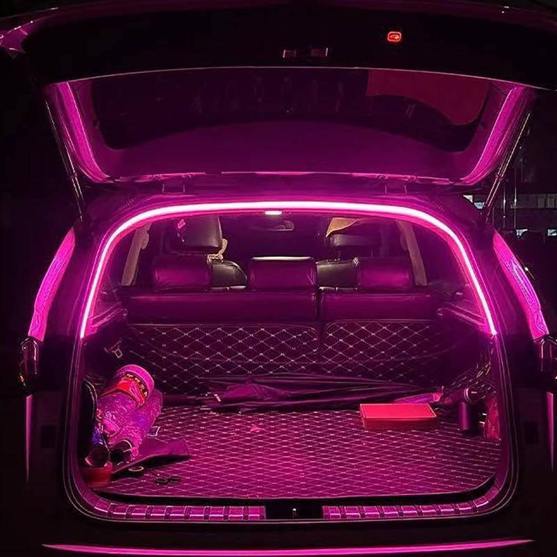 Dynamic Flowing Car Trunk Light Strip, Auto-Kofferraum Lichtstreifen, Automatischer Sensor Tail Box Light Strip, Streifen Licht für Auto Kofferraum Innenbeleuchtung Dekoration (Pink Lila) von Kashyke