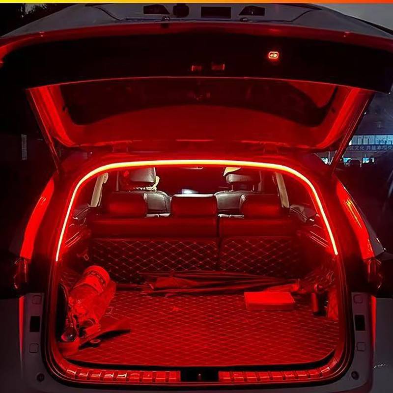Dynamic Flowing Car Trunk Light Strip, Auto-Kofferraum Lichtstreifen, Automatischer Sensor Tail Box Light Strip, Streifen Licht für Auto Kofferraum Innenbeleuchtung Dekoration (Rot) von Kashyke