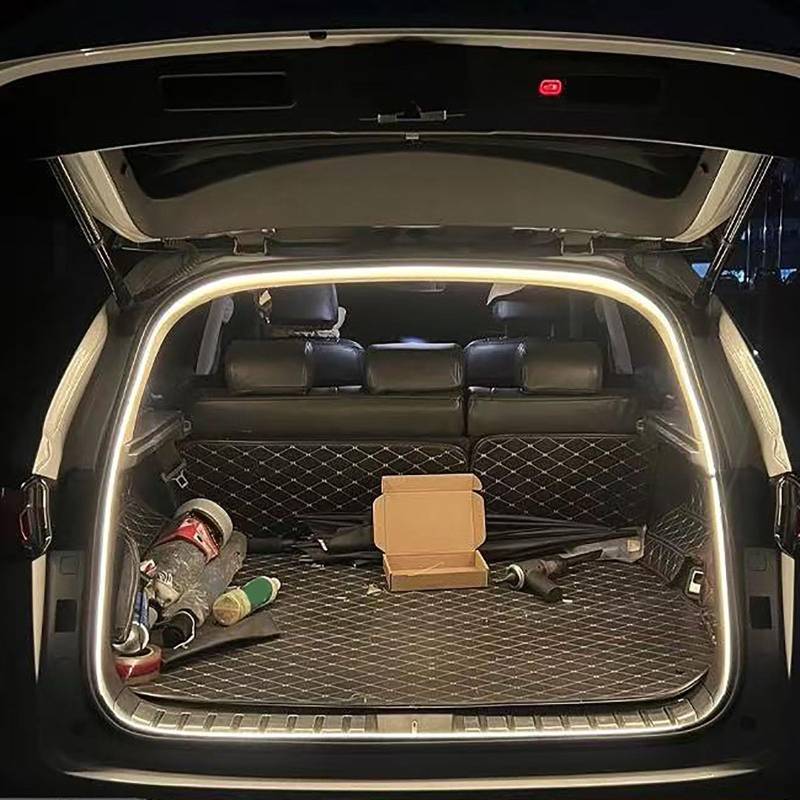 Dynamic Flowing Car Trunk Light Strip, Auto-Kofferraum Lichtstreifen, Automatischer Sensor Tail Box Light Strip, Streifen Licht für Auto Kofferraum Innenbeleuchtung Dekoration (Warmweiß) von Kashyke