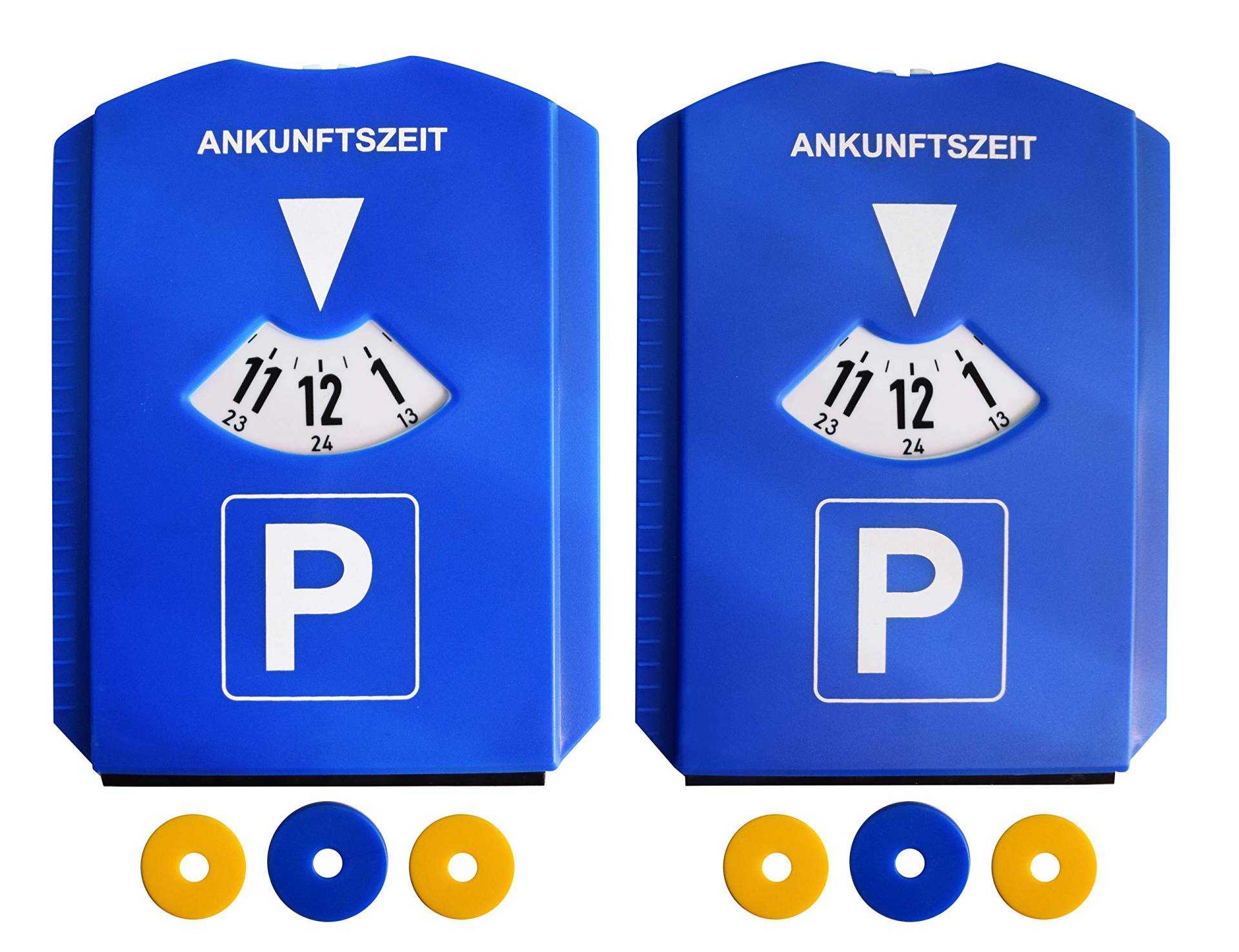 Kaufmann Neuheiten AZINN602 Parkscheibe mit 3 Einkaufswagen-Chips (2 Stück) blau Set of 2 von Kaufmann Neuheiten