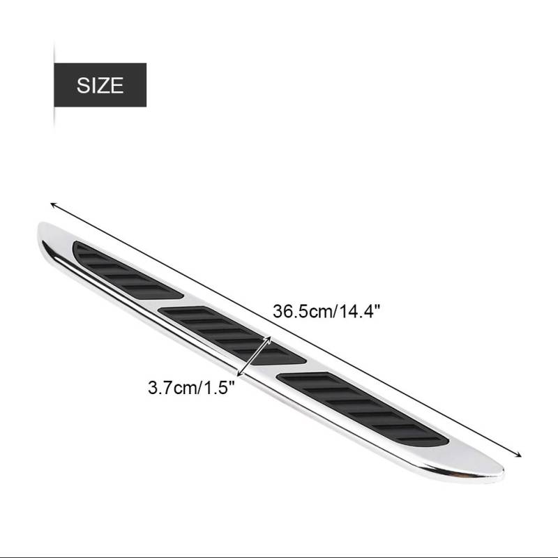 2pcs Car Exterior Hood Side Tor Tür Luft Fluss Entlüftungsabdeckung Einlassgitter Dekorationsverkleidungsaufkleber, Verchromt Plattiert, Wetterfest und Universell für Ein von Kavolet