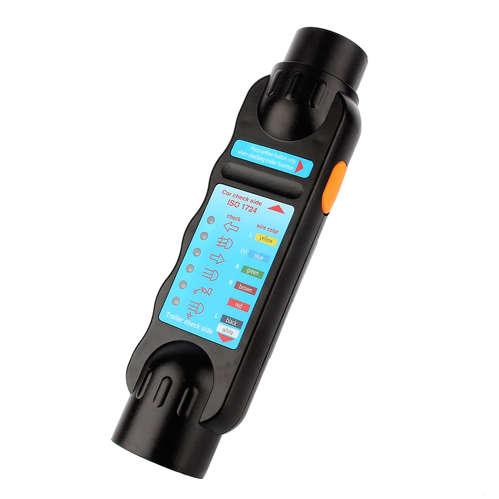 Autoanhängertester, 7Pin 12V Diagnosewerkzeugverbindungstester Ideal für Workshops, Autovermietung, ABS -Kupfer, Schwarz, Tester mit Einfachem Schaltungsausfall, Europäischer Autoanhängertester, 7Pin 12V Diagnosewerkzeugverbindungstester Ideal für Workshops, Autovermietung, ABS -Kupfer, Schwarz, Tester mit Einfachem Schaltungsausfall, Europäischer von Kavolet