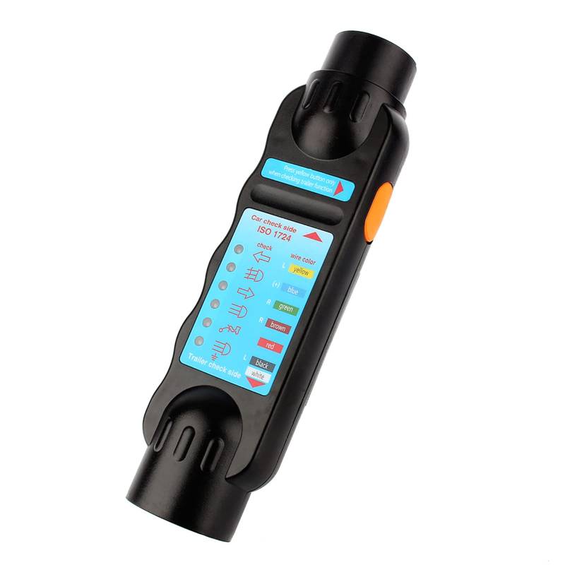 Autoanhängertester, 7Pin 12V Diagnosewerkzeugverbindungstester Ideal für Workshops, Autovermietung, ABS -Kupfer, Schwarz, Tester mit Einfachem Schaltungsausfall, Europäischer von Kavolet