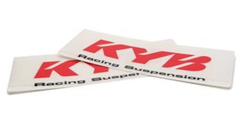Kayaba Gabel Aufkleber KYB Racing Suspension 24x8,5cm transparent rot von Kayaba
