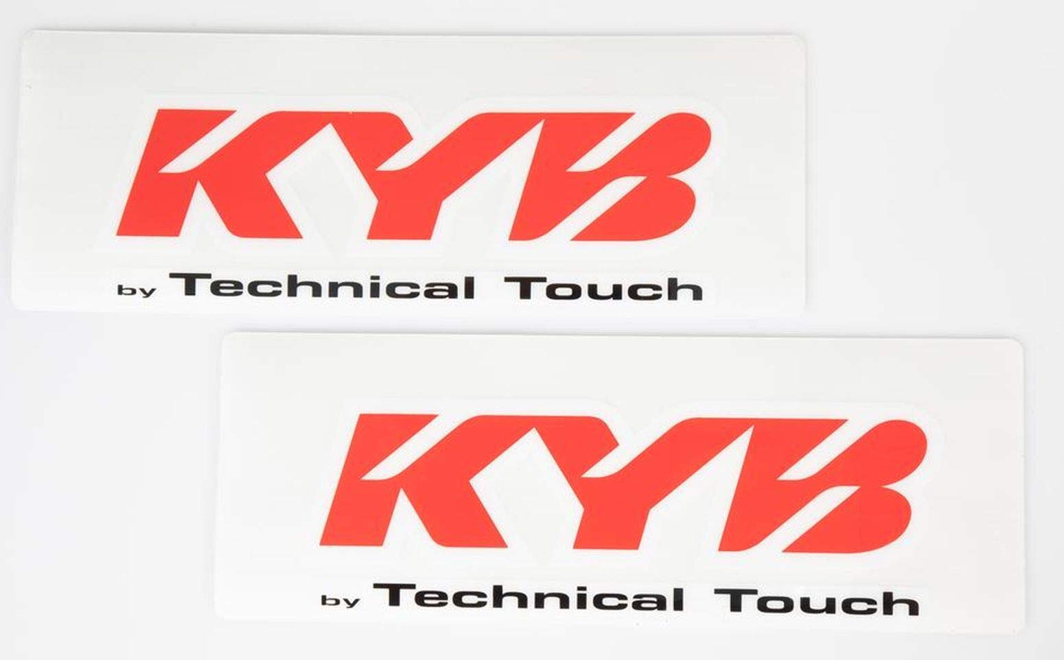 Kayaba Gabel Aufkleber KYB Racing Suspension TT 24x8,5cm transparent rot von Kayaba