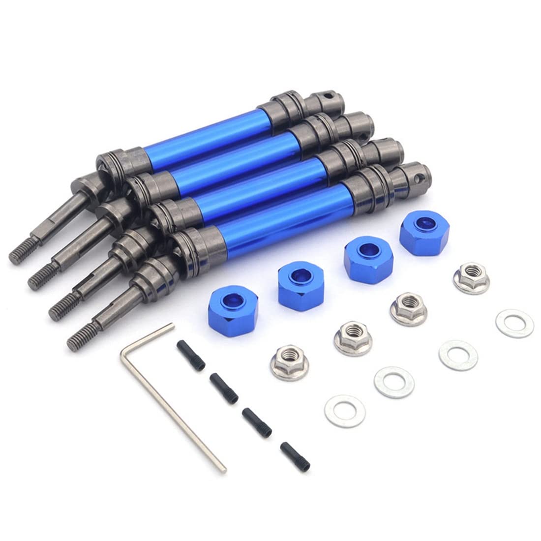 Kayfg 4 StüCk Metall-Antriebswelle Vorne und Hinten CVD für 1/10 Slash Stampede Hoss VXL RC-Auto-Upgrade-Teile, Blau Kayfg 4 StüCk Metall-Antriebswelle Vorne und Hinten CVD für 1/10 Slash Stampede Hoss VXL RC-Auto-Upgrade-Teile, Blau von Kayfg