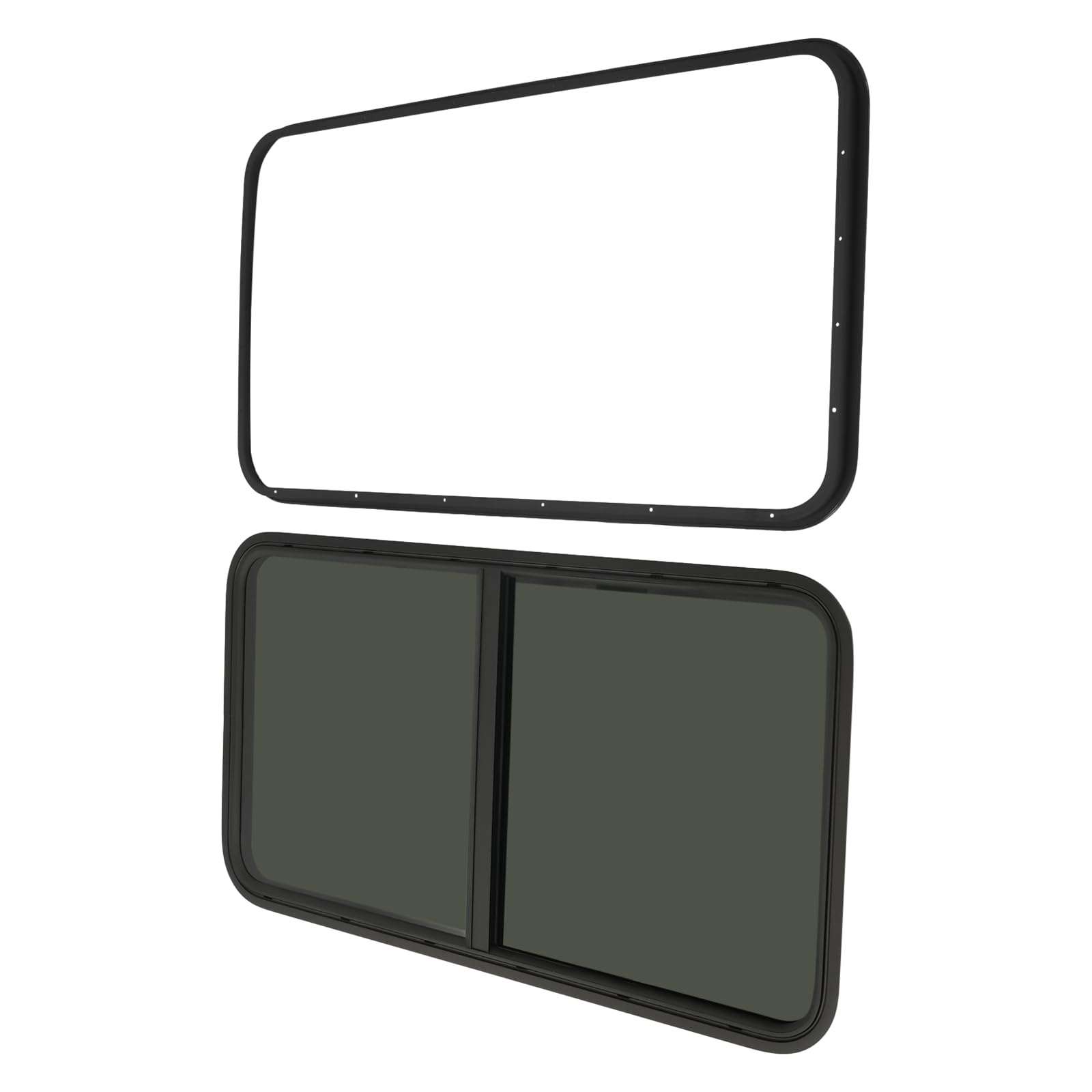 Caravan Seitenfenster Wohnmobilfenster Getönt Schiebefenster, Wohnmobil Fenster Aluminium Caravanfenster RV Camper-Fenster Moskitoschutz UV-beständiges Gehärtetes Glas (24" W X 20" H) von Kazafa