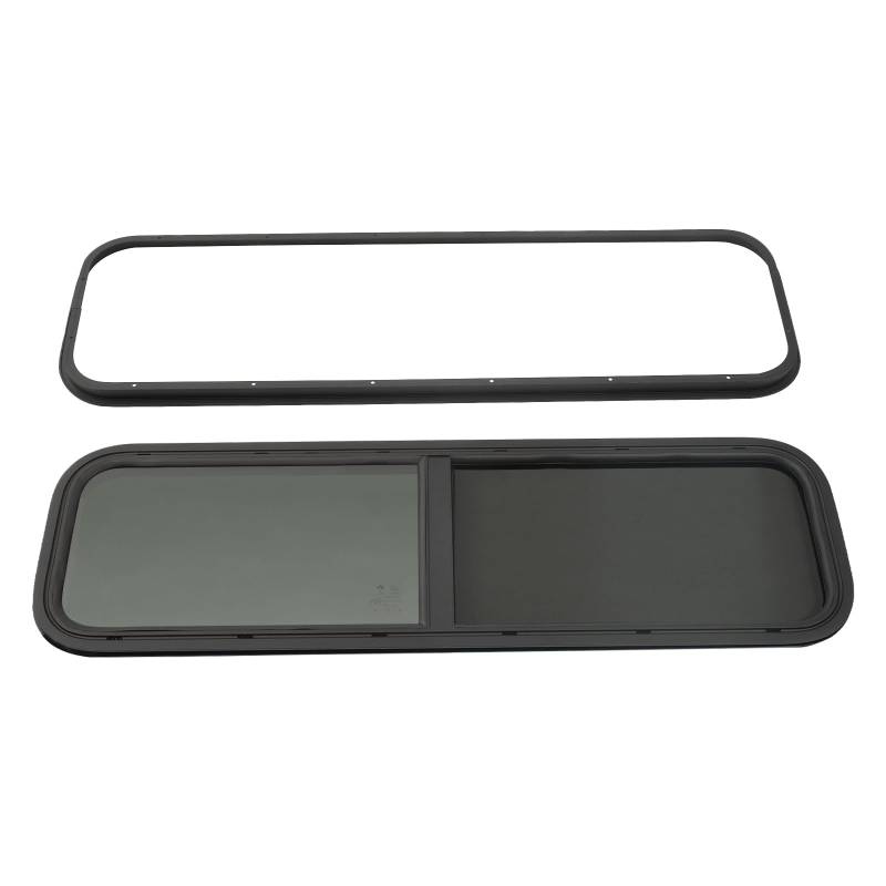 Caravan Seitenfenster Wohnmobilfenster Getönt Schiebefenster, Wohnmobil Fenster Aluminium Caravanfenster RV Camper-Fenster Moskitoschutz UV-beständiges Gehärtetes Glas (42" W X 12"H) von Kazafa
