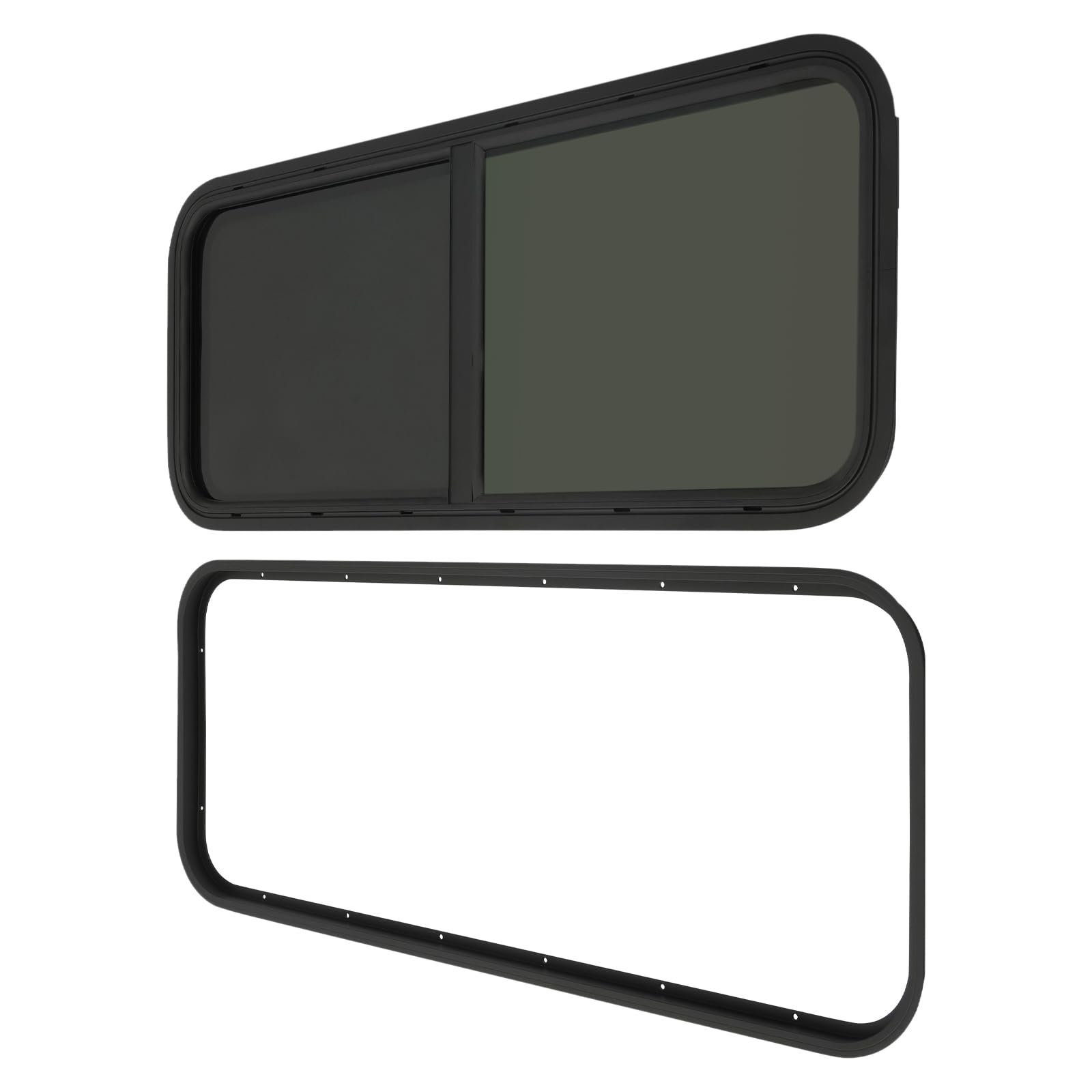 Caravan Seitenfenster Wohnmobilfenster Getönt Schiebefenster, Wohnmobil Fenster Aluminium Caravanfenster RV Camper-Fenster Moskitoschutz UV-beständiges Gehärtetes Glas (42" W X 22"H) von Kazafa