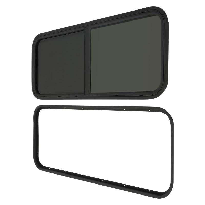 Caravan Seitenfenster Wohnmobilfenster Getönt Schiebefenster, Wohnmobil Fenster Aluminium Caravanfenster RV Camper-Fenster Moskitoschutz UV-beständiges Gehärtetes Glas (42" W X 22"H) von Kazafa