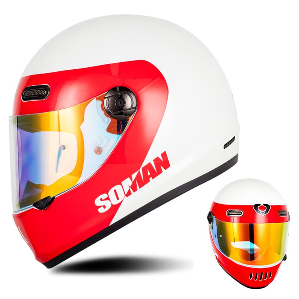 Kcolic Integralhelm Für Motorräder Mit ECE-Zulassung Und Reserviertem Bluetooth Steckplatz, Leichter Und Langlebiger Motorrad-Straßenfahrradhelm Für Erwachsene A,Small Kcolic Integralhelm Für Motorräder Mit ECE-Zulassung Und Reserviertem Bluetooth Steckplatz, Leichter Und Langlebiger Motorrad-Straßenfahrradhelm Für Erwachsene A,Small von Kcolic