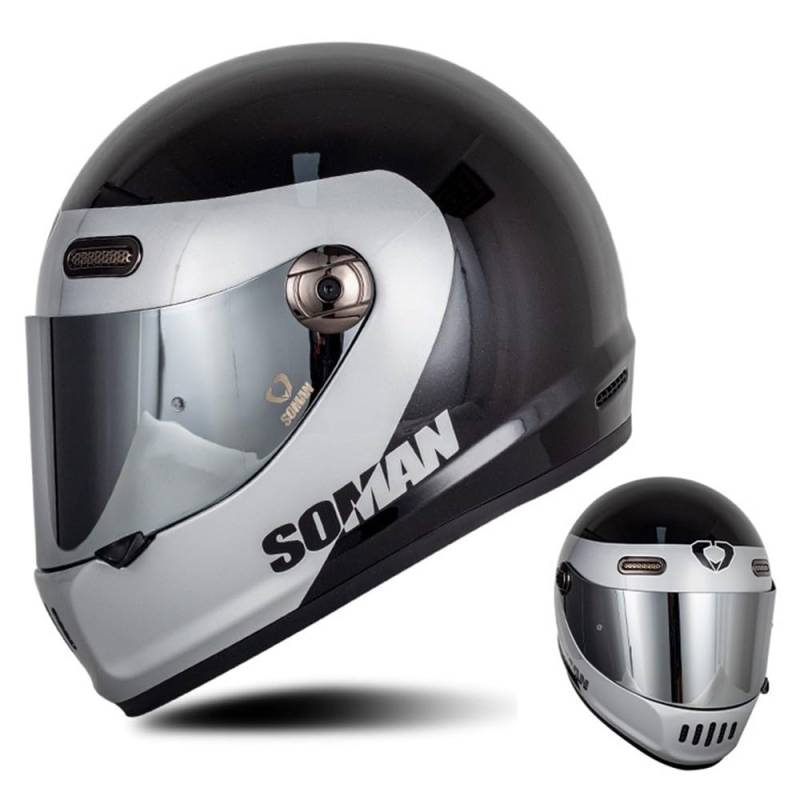 Kcolic Integralhelm Für Motorräder Mit ECE-Zulassung Und Reserviertem Bluetooth Steckplatz, Leichter Und Langlebiger Motorrad-Straßenfahrradhelm Für Erwachsene B,XX-Large von Kcolic