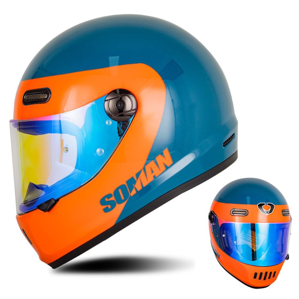 Kcolic Integralhelm Für Motorräder Mit ECE-Zulassung Und Reserviertem Bluetooth Steckplatz, Leichter Und Langlebiger Motorrad-Straßenfahrradhelm Für Erwachsene C,XX-Large Kcolic Integralhelm Für Motorräder Mit ECE-Zulassung Und Reserviertem Bluetooth Steckplatz, Leichter Und Langlebiger Motorrad-Straßenfahrradhelm Für Erwachsene C,XX-Large von Kcolic