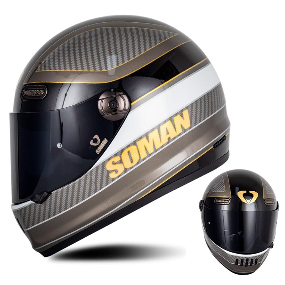 Kcolic Integralhelm Für Motorräder Mit ECE-Zulassung Und Reserviertem Bluetooth Steckplatz, Leichter Und Langlebiger Motorrad-Straßenfahrradhelm Für Erwachsene E,XX-Large Kcolic Integralhelm Für Motorräder Mit ECE-Zulassung Und Reserviertem Bluetooth Steckplatz, Leichter Und Langlebiger Motorrad-Straßenfahrradhelm Für Erwachsene E,XX-Large von Kcolic