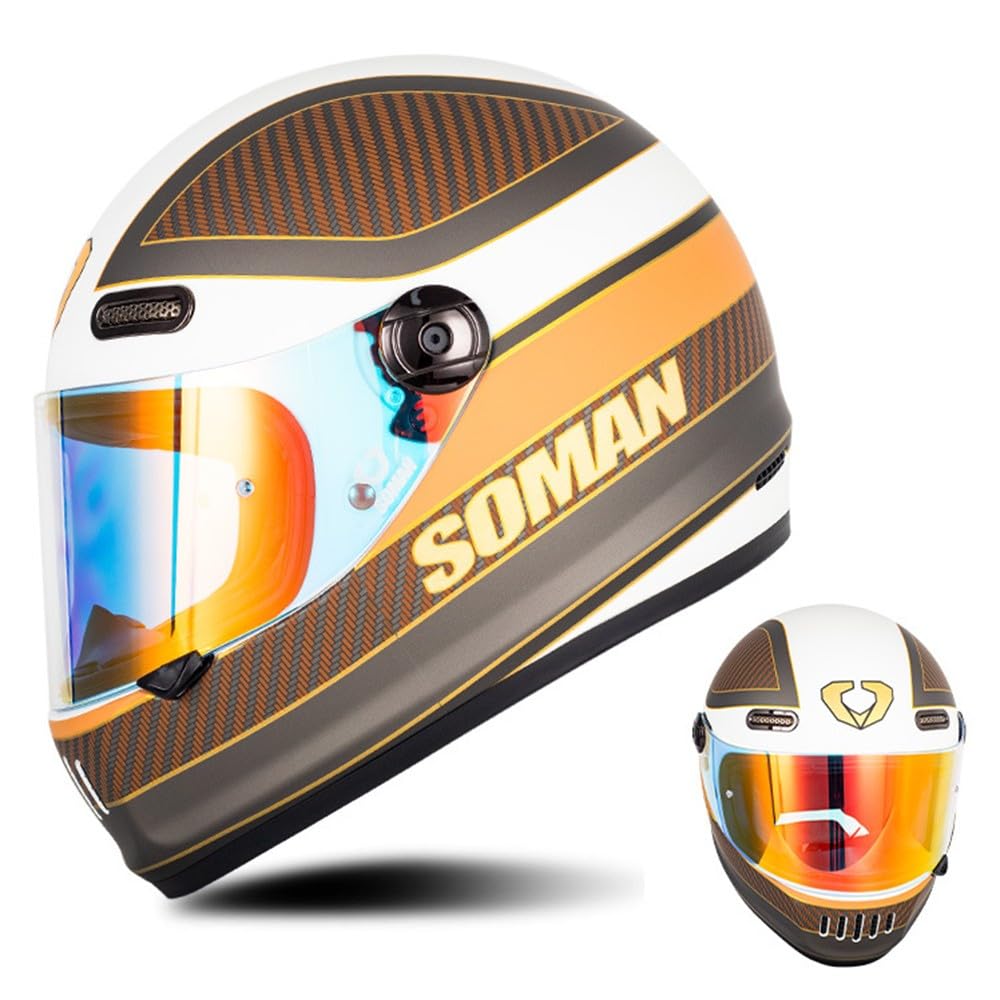 Kcolic Integralhelm Für Motorräder Mit ECE-Zulassung Und Reserviertem Bluetooth Steckplatz, Leichter Und Langlebiger Motorrad-Straßenfahrradhelm Für Erwachsene F,Small Kcolic Integralhelm Für Motorräder Mit ECE-Zulassung Und Reserviertem Bluetooth Steckplatz, Leichter Und Langlebiger Motorrad-Straßenfahrradhelm Für Erwachsene F,Small von Kcolic