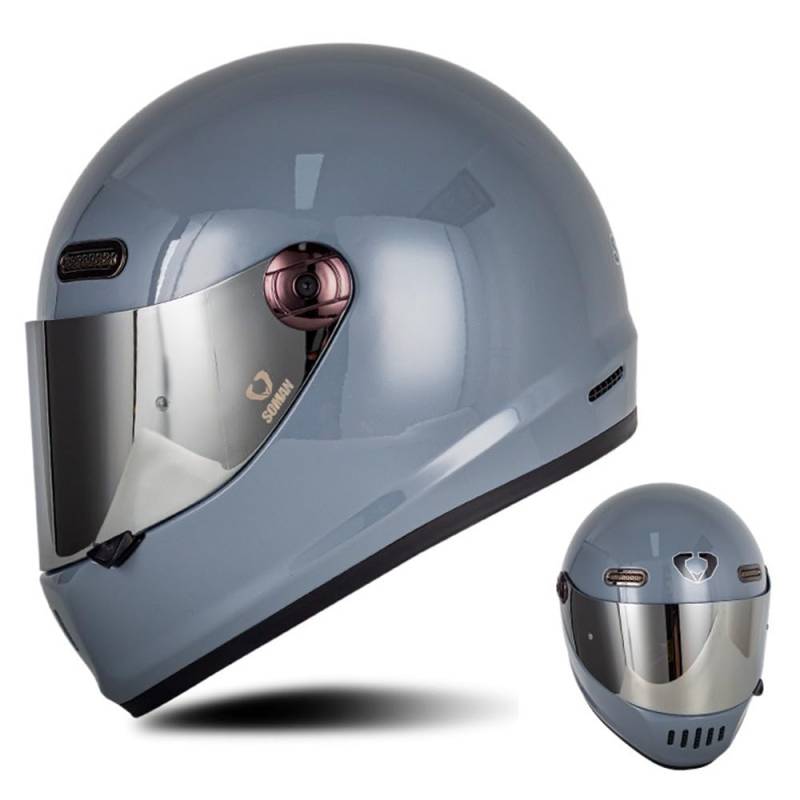 Kcolic Integralhelm Für Motorräder Mit ECE-Zulassung Und Reserviertem Bluetooth Steckplatz, Leichter Und Langlebiger Motorrad-Straßenfahrradhelm Für Erwachsene H,Small von Kcolic