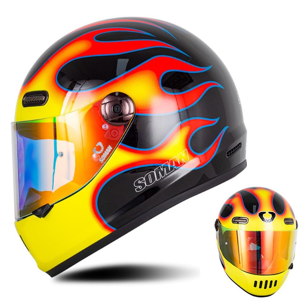 Kcolic Integralhelm Für Motorräder Mit ECE-Zulassung Und Reserviertem Bluetooth Steckplatz, Leichter Und Langlebiger Motorrad-Straßenfahrradhelm Für Erwachsene M,Small Kcolic Integralhelm Für Motorräder Mit ECE-Zulassung Und Reserviertem Bluetooth Steckplatz, Leichter Und Langlebiger Motorrad-Straßenfahrradhelm Für Erwachsene M,Small von Kcolic