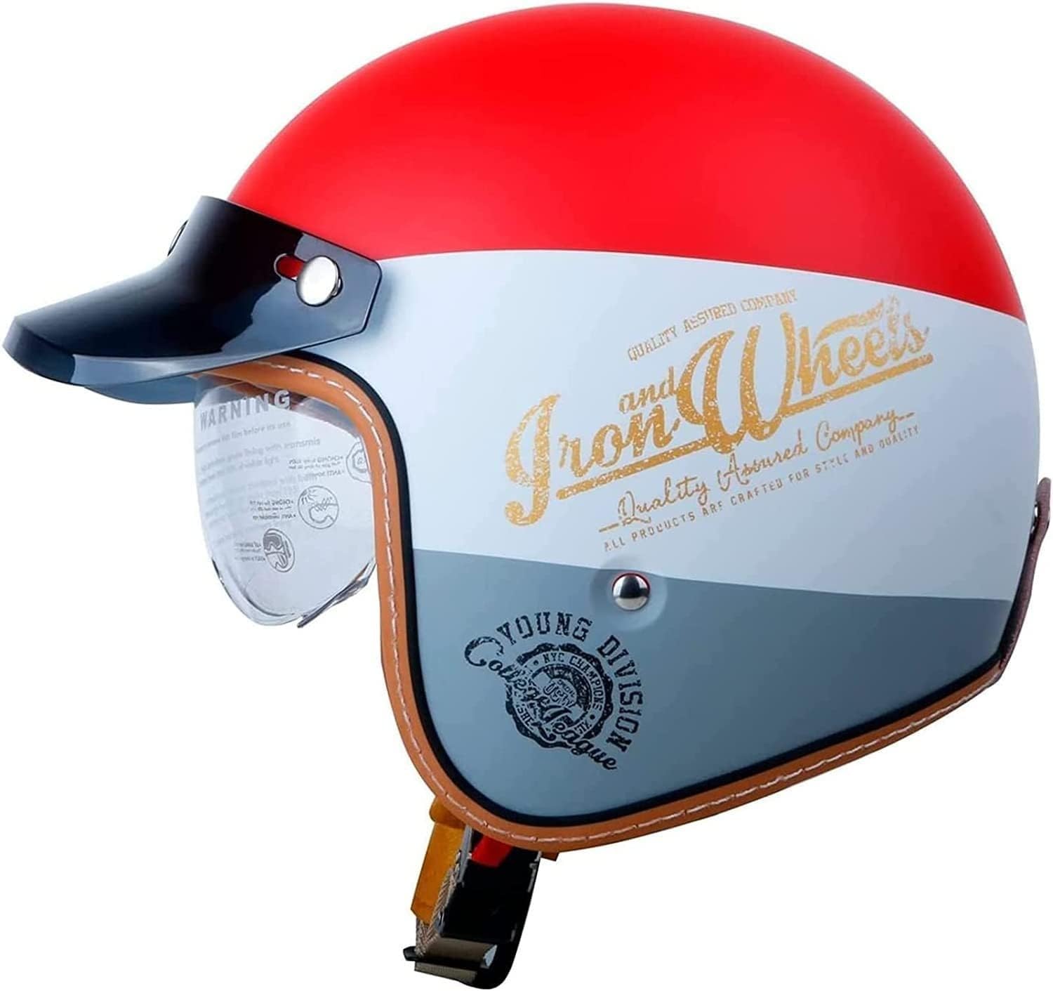 Motorrad-Jethelm, Elektrischer Motorradhelm Mit Doppelvisier, Roller-Chopper-Halbhelme, ECE-Zugelassener Helm Mit Sonnenblende Und Abnehmbarem Innenfutter H,XL=59-60CM von Kcolic