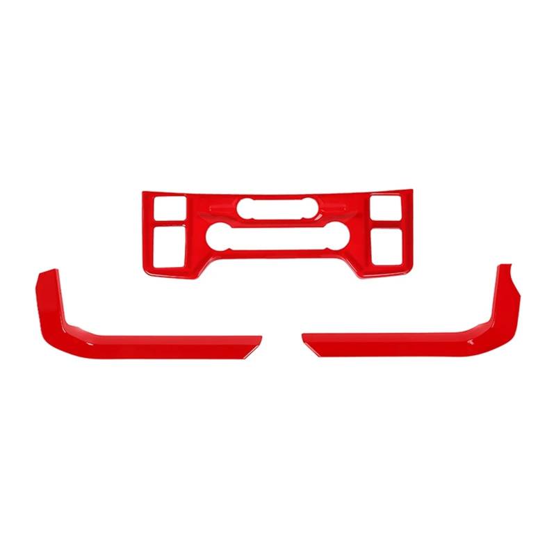 Panel Dekorabdeckung 3-Pack Klimaanlage Switch Control Panel Zwei Seite Gangschaltung Abdeckung Trim Für Ford F150 2021 2022 2023 Innen Zubehör ABS Abdeckung Trim(Rot) von Kdbcet