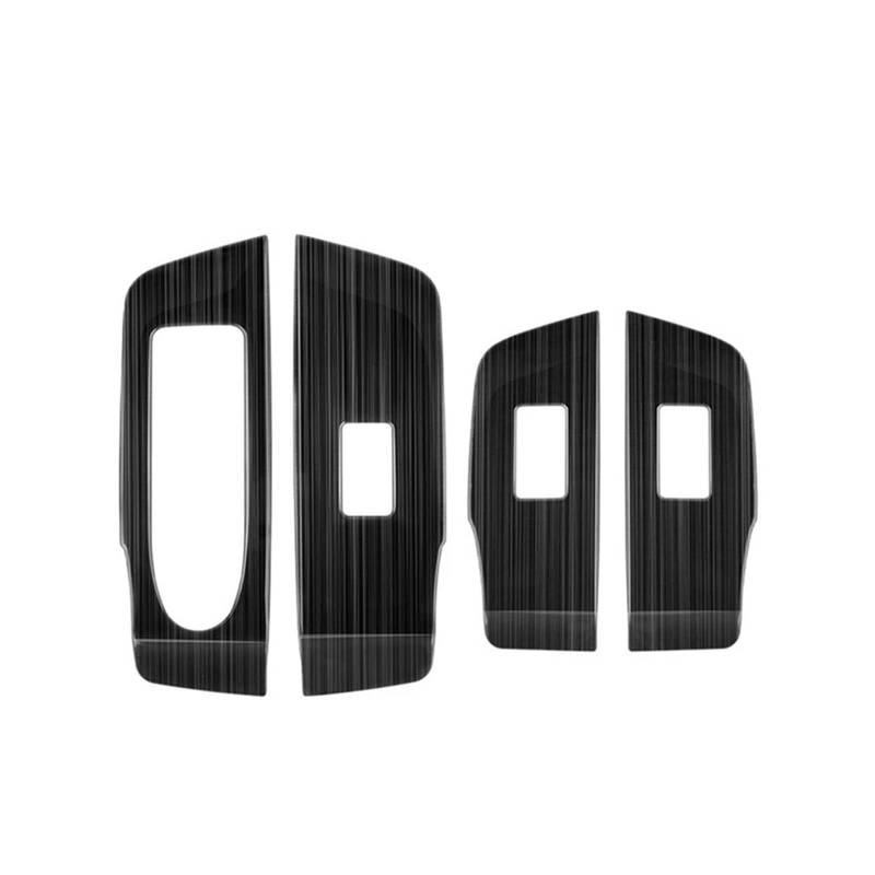 Panel Dekorabdeckung 4 Stück Autofenster Glas Lift-Taste Schalter Abdeckung Trim Tür Armlehne Panel Automotive Liefert Schwarz Für Mazda CX-60 2022 LHD Abdeckung Trim von Kdbcet