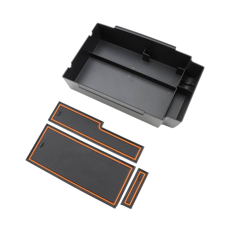 Panel Dekorabdeckung Auto Armlehne Lagerung Box Organizer Für Subaru Für Crosstrek 2024 Center Konsole Armlehne Container Fach Verstauen Zubehör Abdeckung Trim(Orange) von Kdbcet