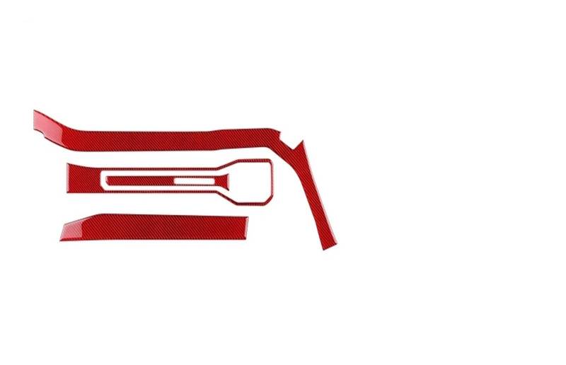 Panel Dekorabdeckung Auto Center Konsole AC Outlet Echt Weiche Carbon Faser Aufkleber Für Ford Für Mustang GT 2024 2025 LHD RHD Innen Trim Zubehör Abdeckung Trim(Type C for LHD Red) von Kdbcet
