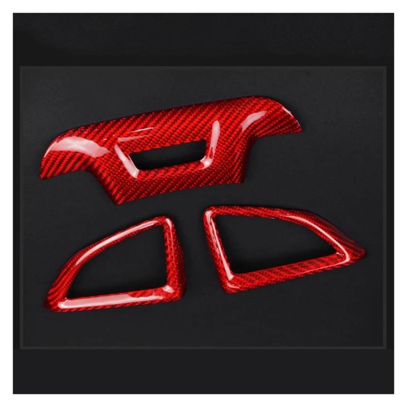 Panel Dekorabdeckung Auto Innenleisten Für Chevrolet Für Camaro Carbon Faser Auto Lenkrad Panel Dekoration Aufkleber 2016-2021 Trim Abdeckung Trim(Rot) von Kdbcet