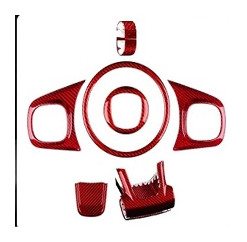 Panel Dekorabdeckung Echte Hartkohlefaser-Aufkleber Für FIAT Für 500 Für Abarth 595 695 2008–2014 2015 2016 2017 2018 2019 2020 2021 2022 2023 Auto-Innenraum Abdeckung Trim(1Set Type A Red) von Kdbcet