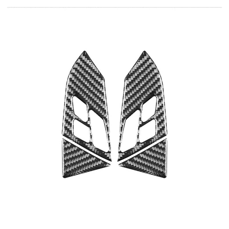 Panel Dekorabdeckung Für 5 Series E60 2004-2010 Autozubehör Carbon Fiber Innenausstattung Auto Lenkrad Panel Tasten Zierrahmen Abdeckung Aufkleber Abdeckung Trim(Schwarz) von Kdbcet