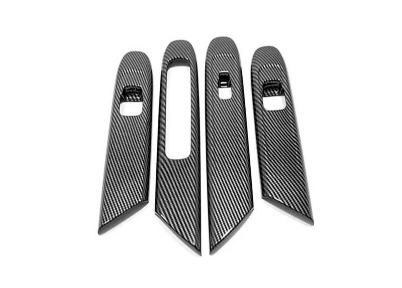 Panel Dekorabdeckung Für Für Benz C Klasse 2022 2023 ABS Carbon/Schwarz Auto Schalttafel/Vordere Armlehne Box Panel Abdeckung Trim Lnterior Zubehör Abdeckung Trim(Glass Switch) von Kdbcet