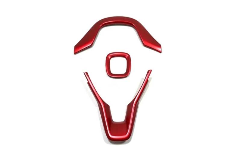 Panel Dekorabdeckung Für Stadt 2020 2021 2022 2023 Auto Innen Lenkrad Abdeckung Trim ABS Rot Carbon Faser Matte Auto Styling Zubehör Abdeckung Trim(Red Style 3piece) von Kdbcet