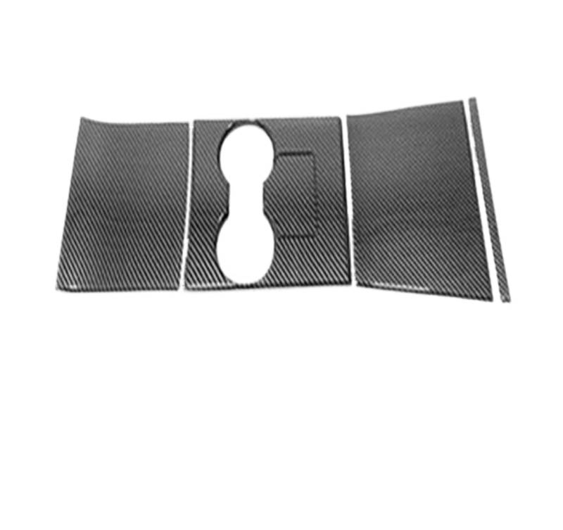 Panel Dekorabdeckung Für Tesla Für Modell 3 Y 2019-21 2022 ABS Carbon Autositz Armlehne Wasserbecher Schalthebelverkleidung Zierrahmen Aufkleber Innenzubehör Abdeckung Trim(Cup Frame) von Kdbcet