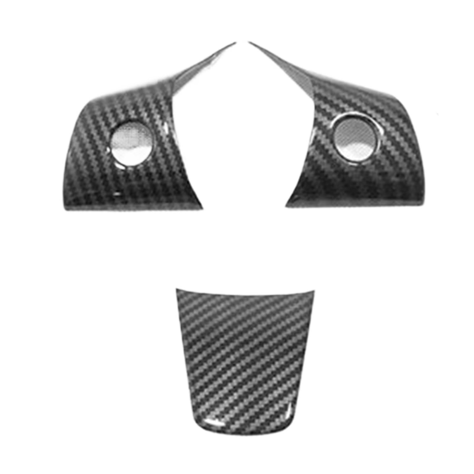 Panel Dekorabdeckung Für Tesla Für Modell 3 Y 2019-21 2022 ABS Carbon Autositz Armlehne Wasserbecher Schalthebelverkleidung Zierrahmen Aufkleber Innenzubehör Abdeckung Trim(Steering Wheel A) von Kdbcet