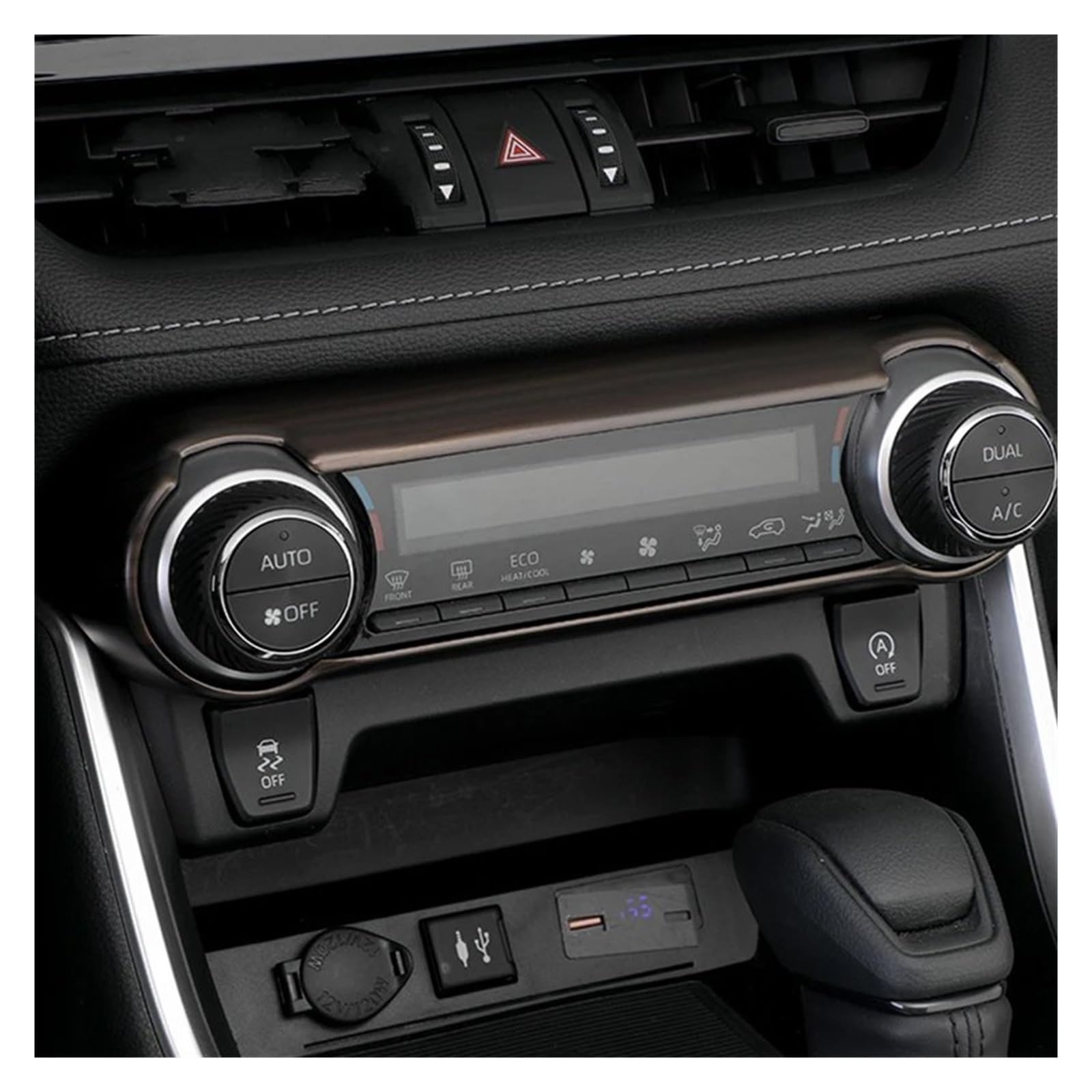 Panel Dekorabdeckung Für Toyota Für RAV4 XA50 2019 2020 2021-2022 ABS Holz Auto Zentrale Steuerung Klimaanlage Schalter Panel Abdeckung Trim Auto Styling Abdeckung Trim(Wood Grain 2) von Kdbcet
