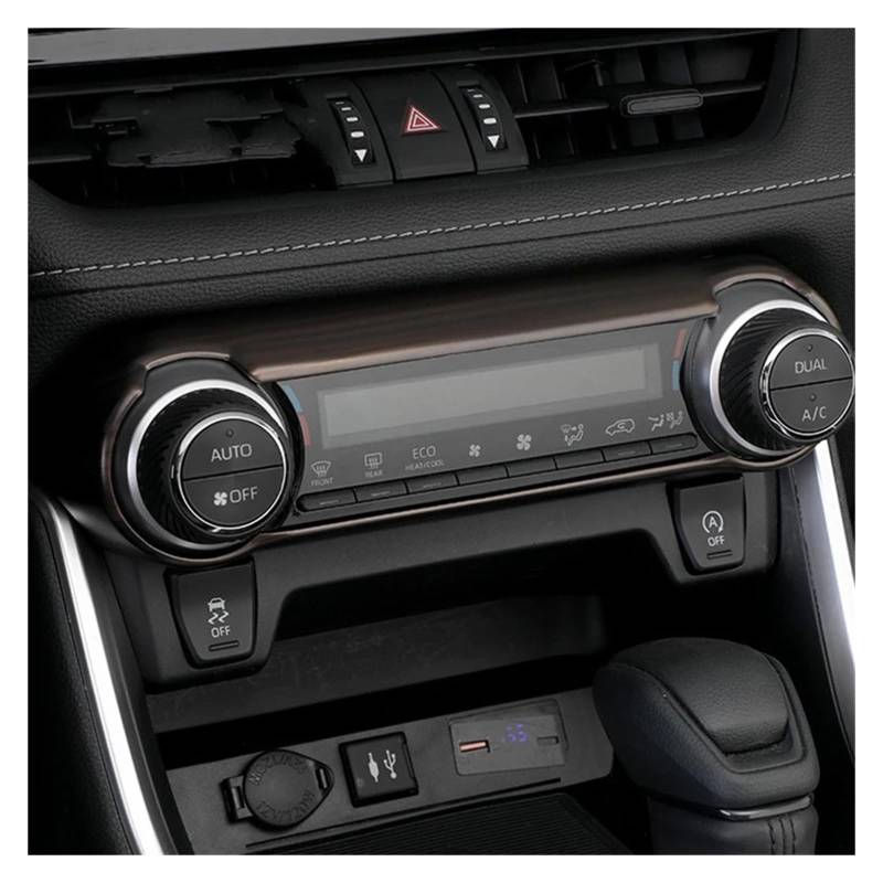 Panel Dekorabdeckung Für Toyota Für RAV4 XA50 2019 2020 2021-2022 ABS Holz Auto Zentrale Steuerung Klimaanlage Schalter Panel Abdeckung Trim Auto Styling Abdeckung Trim(Wood Grain 2) von Kdbcet