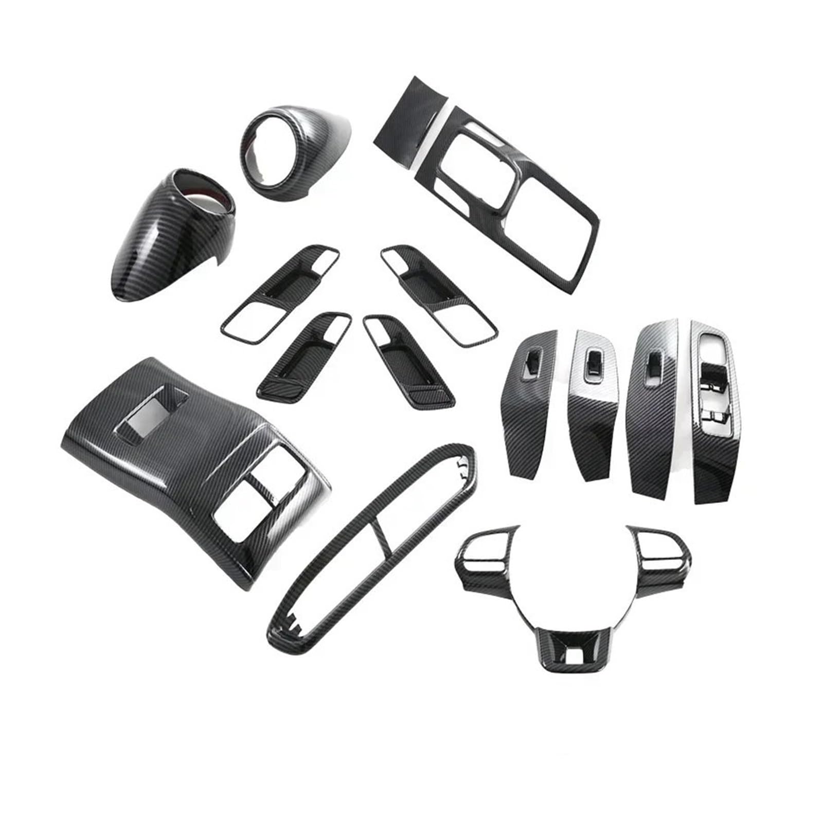 Panel Dekorabdeckung LHD Für MG HS 2018-2024 ABS Carbon Faser Auto Getriebe Shift Panel Fenster Schalter Taste Lift-Taste Abdeckung Trim Styling Zubehör Abdeckung Trim(7sets Like Photo) von Kdbcet