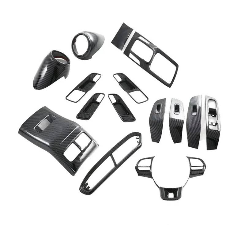 Panel Dekorabdeckung LHD Für MG HS 2018-2024 ABS Carbon Faser Auto Getriebe Shift Panel Fenster Schalter Taste Lift-Taste Abdeckung Trim Styling Zubehör Abdeckung Trim(7sets Like Photo) von Kdbcet