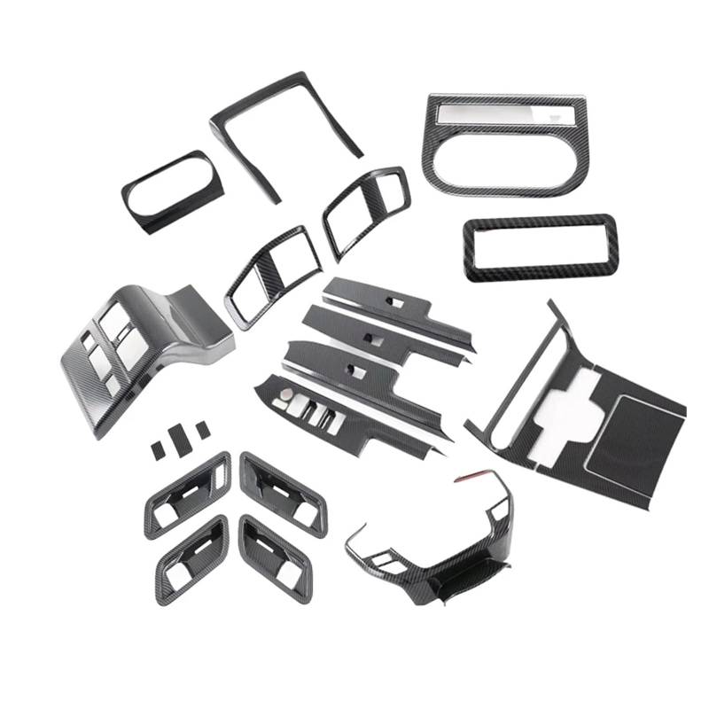 Panel Dekorabdeckung LHD Für Toyota BZ4X EA10 2022 2023 ABS Carbon Faser Tür Armlehne Fensterheber Schalter Abdeckung Getriebe Shift Air Vent Abdeckung Borte Abdeckung Trim(Full 9 Sets LHD) von Kdbcet