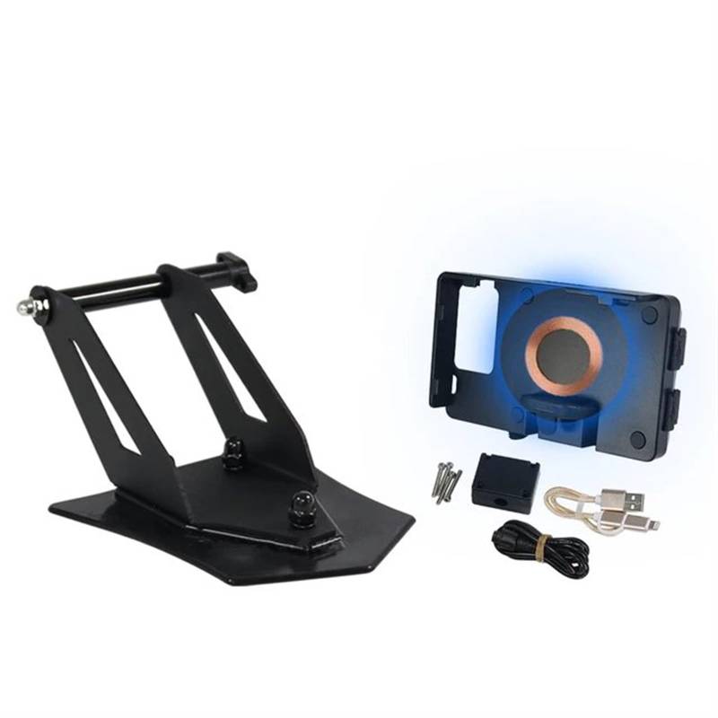 Telefon GPS Halter Motorrad-Navigationshalterung GPS-Halterung Geräteträger SMART Telefon Anzupassen Halter Für R 1250 RT R1250RT 2021 2022 2023- Motorrad Telefon Ständer(Wireless Charging) von Kdbcet