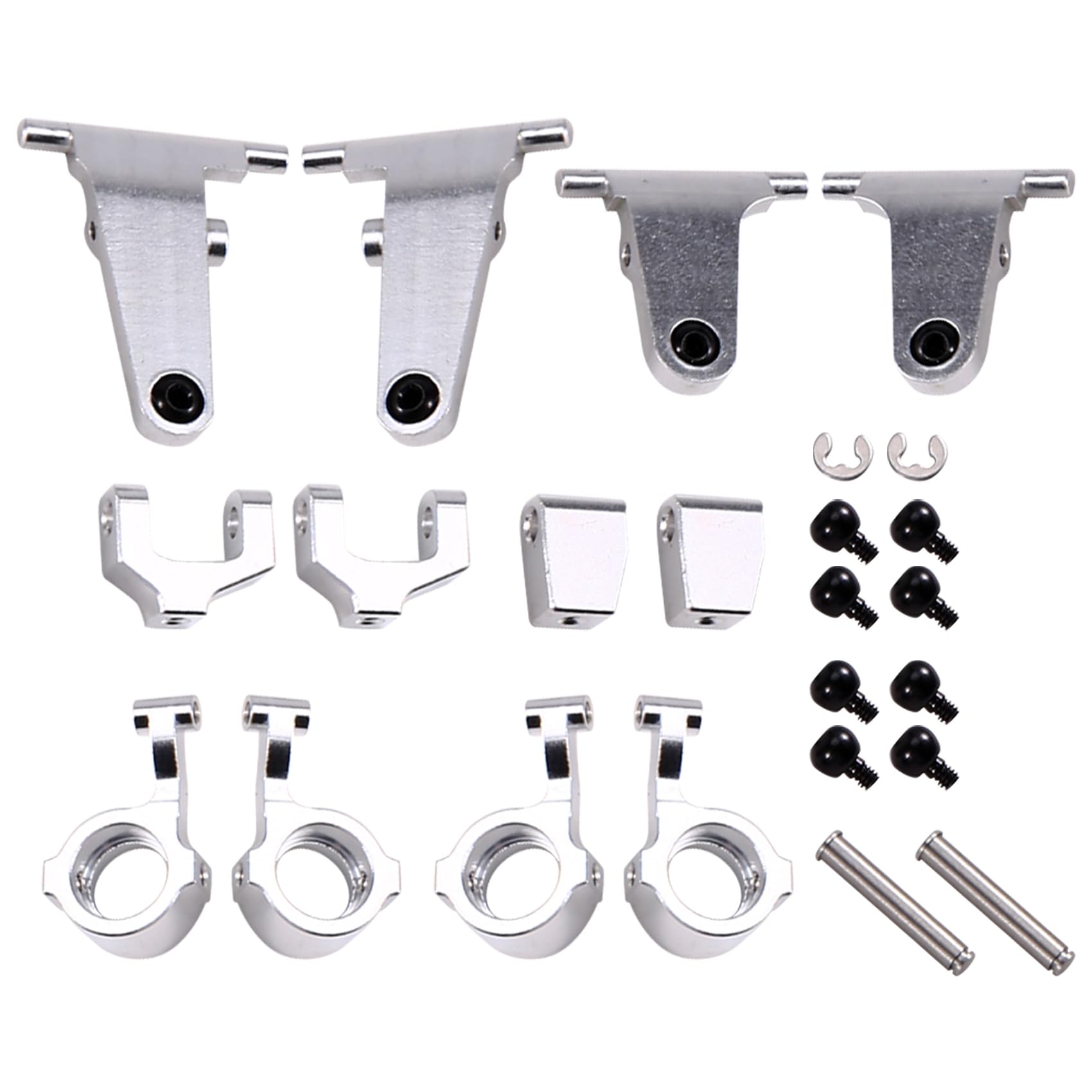 Kdouehg Für MX5 NXS RC-Car, Metall-Lenkbecher, Oberer und Unterer Schwingensatz, Stoßdämpferhalterung, Karosseriepfosten, Upgrade-Teile, Silber Kdouehg Für MX5 NXS RC-Car, Metall-Lenkbecher, Oberer und Unterer Schwingensatz, Stoßdämpferhalterung, Karosseriepfosten, Upgrade-Teile, Silber von Kdouehg