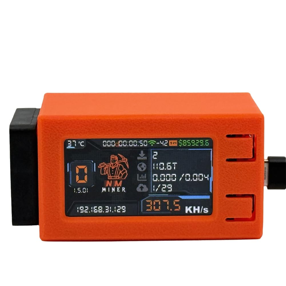 Kdouehg Nerdminer 307KH/S BTC Solo Lottery Miner 1.91 Farbdisplay Bitcoin BTC Miner Nerd Miner mit Kühlgebläse Kdouehg Nerdminer 307KH/S BTC Solo Lottery Miner 1.91 Farbdisplay Bitcoin BTC Miner Nerd Miner mit Kühlgebläse von Kdouehg