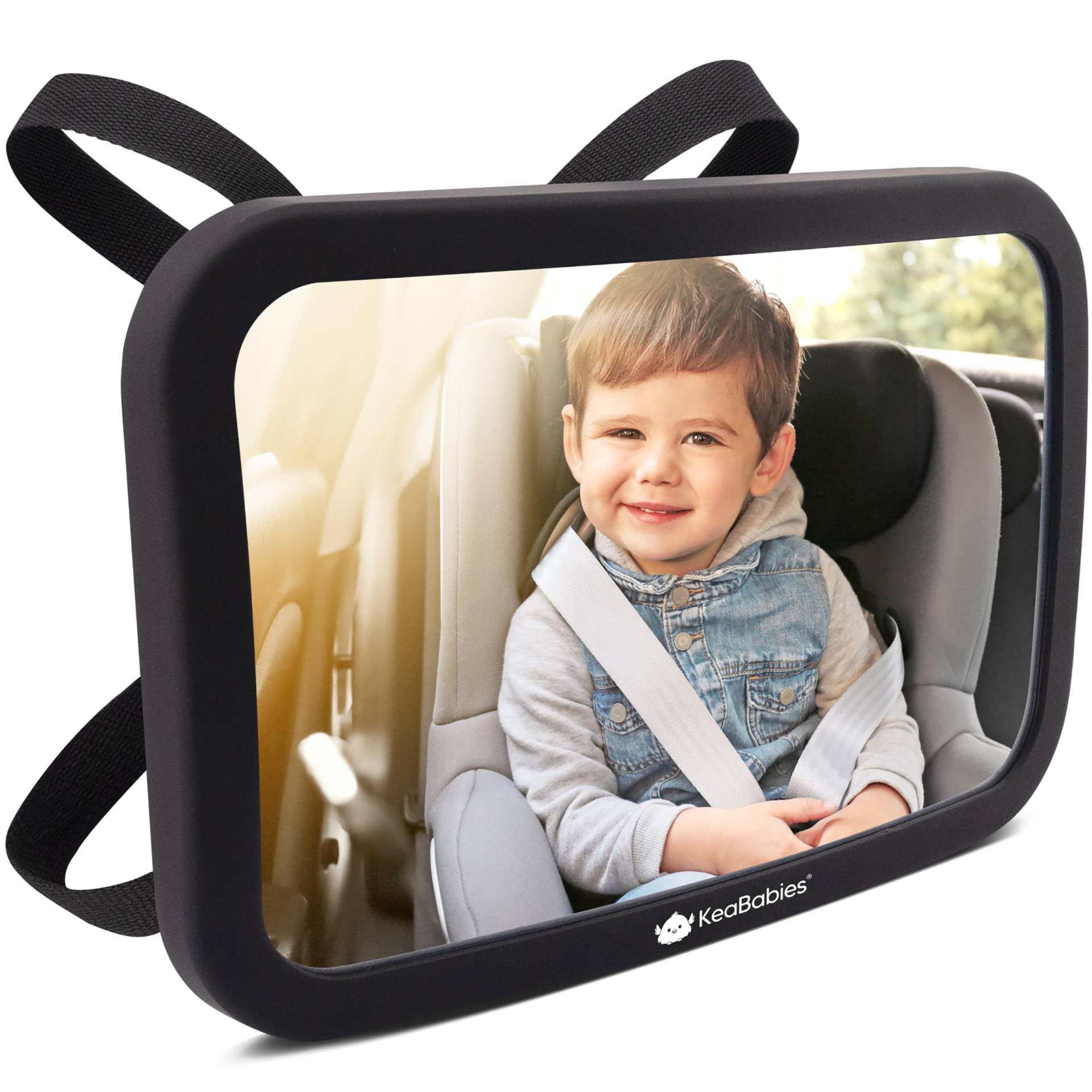 360°Autospiegel Baby Rücksitz - Großer Bruchsicherer Rücksitzspiegel Baby, Sicherheitsspiegel Auto für Babyschale, Kristallklarer Baby Rückspiegel Auto, Spiegel Baby Auto Rücksitz (Matte Black) 360°Autospiegel Baby Rücksitz - Großer Bruchsicherer Rücksitzspiegel Baby, Sicherheitsspiegel Auto für Babyschale, Kristallklarer Baby Rückspiegel Auto, Spiegel Baby Auto Rücksitz (Matte Black) von KeaBabies