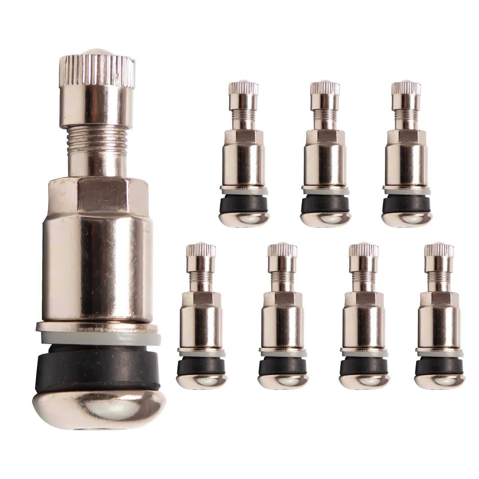 Keboyoe 8 Stück Universal Metallventile Autoreifen Ventil 11,3mm Silber Felgen Ventile Luftventil Auto Stahlventile Felgenventile Reifenventil Auto für Auto, Motorrad, Fahrrad(Silbrig) von Keboyoe